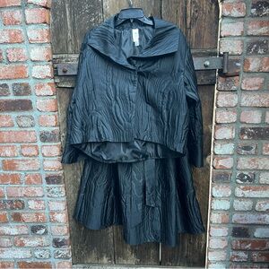 Wynne Collection Layers Black Jacket and Skirt Set Sz M